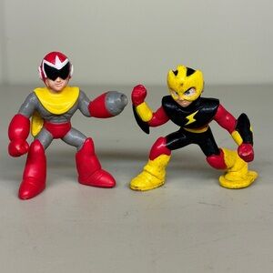 Vintage 90s Bandai Mega Man Eleckman & Proto Man Action Figures Capcom Nintendo